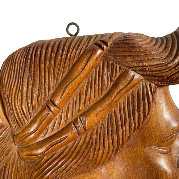 Vintage Pair Hand Carved Wood Aztec Mayan Warrior Mexican Folk Art u  Wall Hangi - Picture 4 of 11